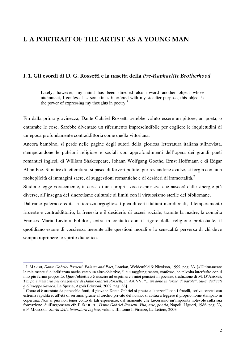 Anteprima della tesi: Metafore ed icone stilnoviste in "Hand and Soul" di Dante Gabriel Rossetti, Pagina 2