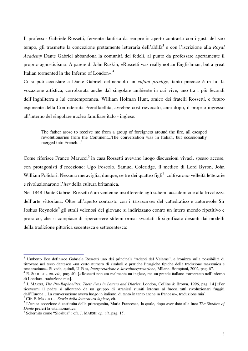 Anteprima della tesi: Metafore ed icone stilnoviste in "Hand and Soul" di Dante Gabriel Rossetti, Pagina 3