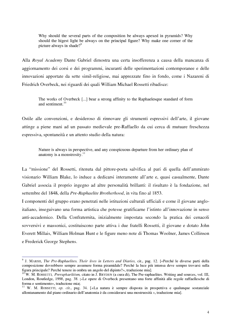 Anteprima della tesi: Metafore ed icone stilnoviste in "Hand and Soul" di Dante Gabriel Rossetti, Pagina 4