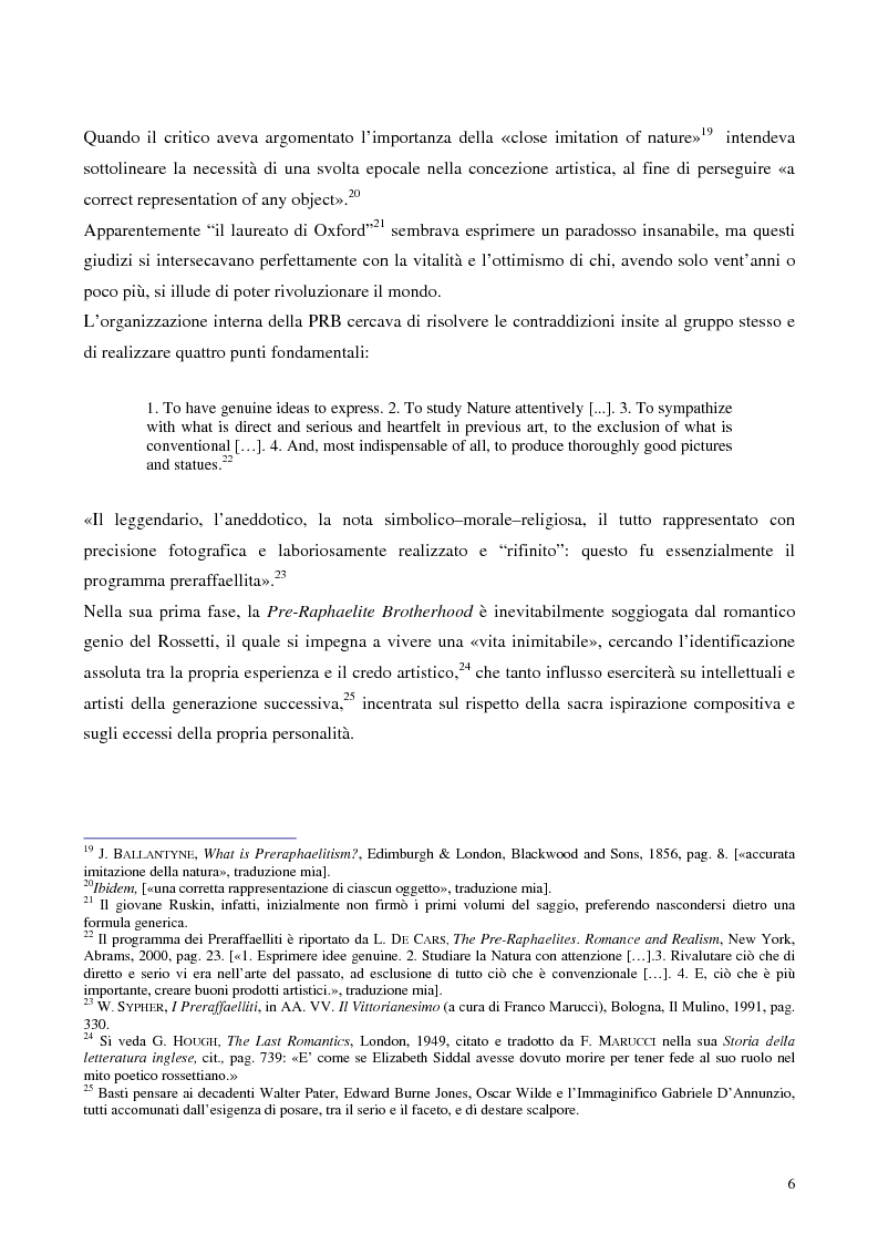 Anteprima della tesi: Metafore ed icone stilnoviste in "Hand and Soul" di Dante Gabriel Rossetti, Pagina 6