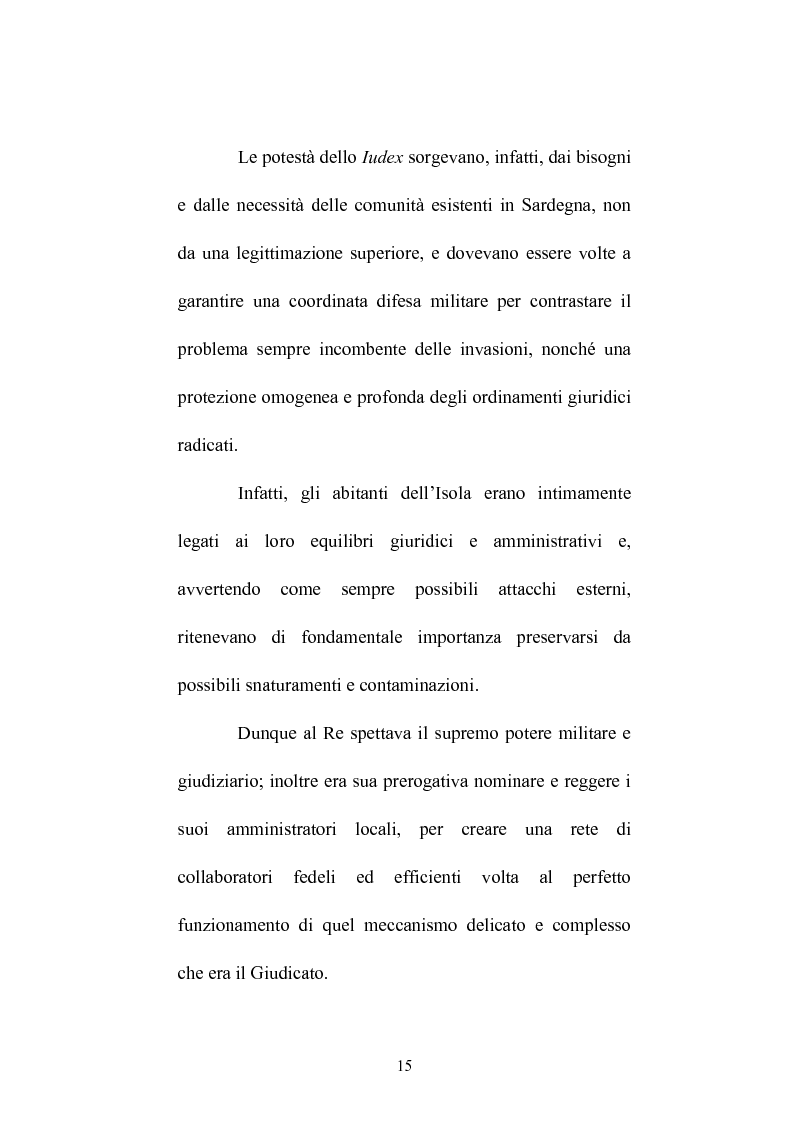 Anteprima della tesi: Istituzioni e amministrazione della giustizia nel Giudicato di Eleonora di Arborea secondo la Carta de Logu, Pagina 12