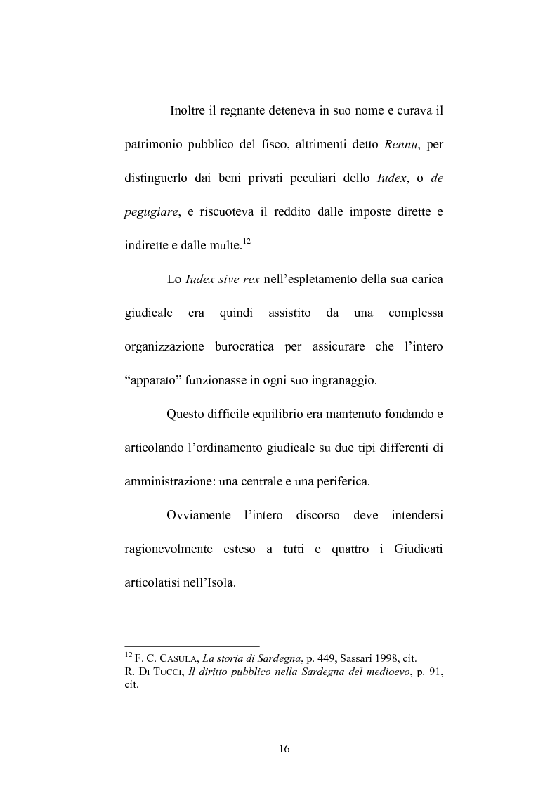 Anteprima della tesi: Istituzioni e amministrazione della giustizia nel Giudicato di Eleonora di Arborea secondo la Carta de Logu, Pagina 13