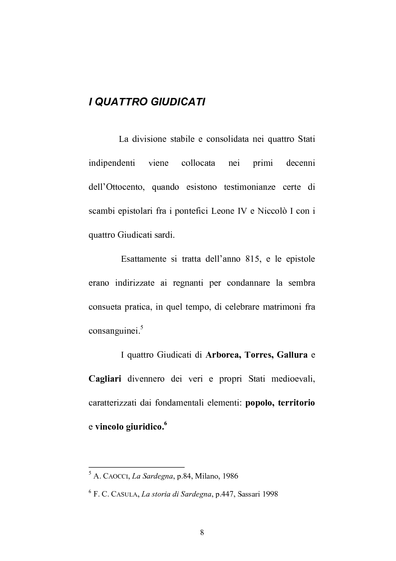Anteprima della tesi: Istituzioni e amministrazione della giustizia nel Giudicato di Eleonora di Arborea secondo la Carta de Logu, Pagina 5