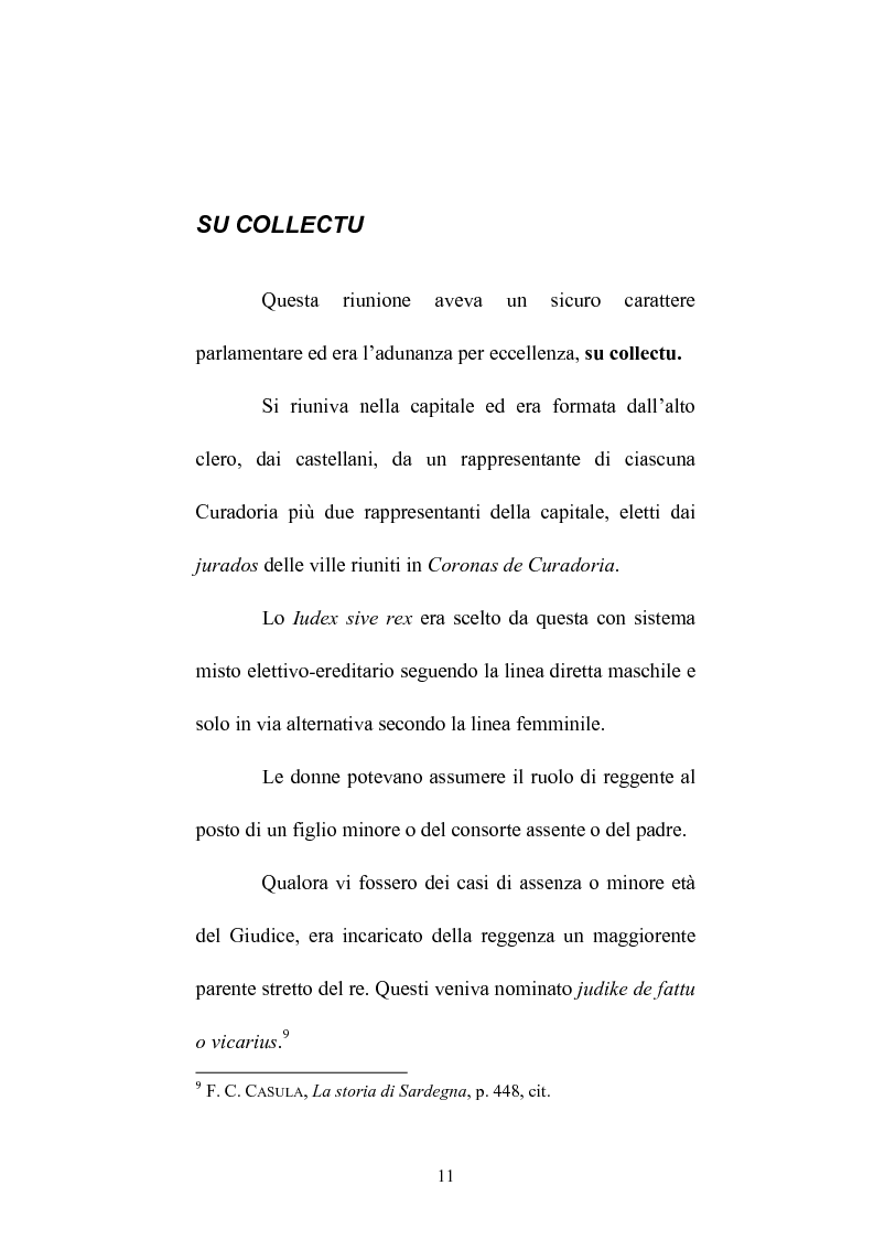 Anteprima della tesi: Istituzioni e amministrazione della giustizia nel Giudicato di Eleonora di Arborea secondo la Carta de Logu, Pagina 8