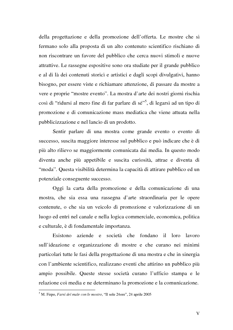 Anteprima della tesi: Comunicare una mostra: “Piero della Francesca e le corti italiane” Arezzo 22 Marzo - 31 luglio 2007, Pagina 3