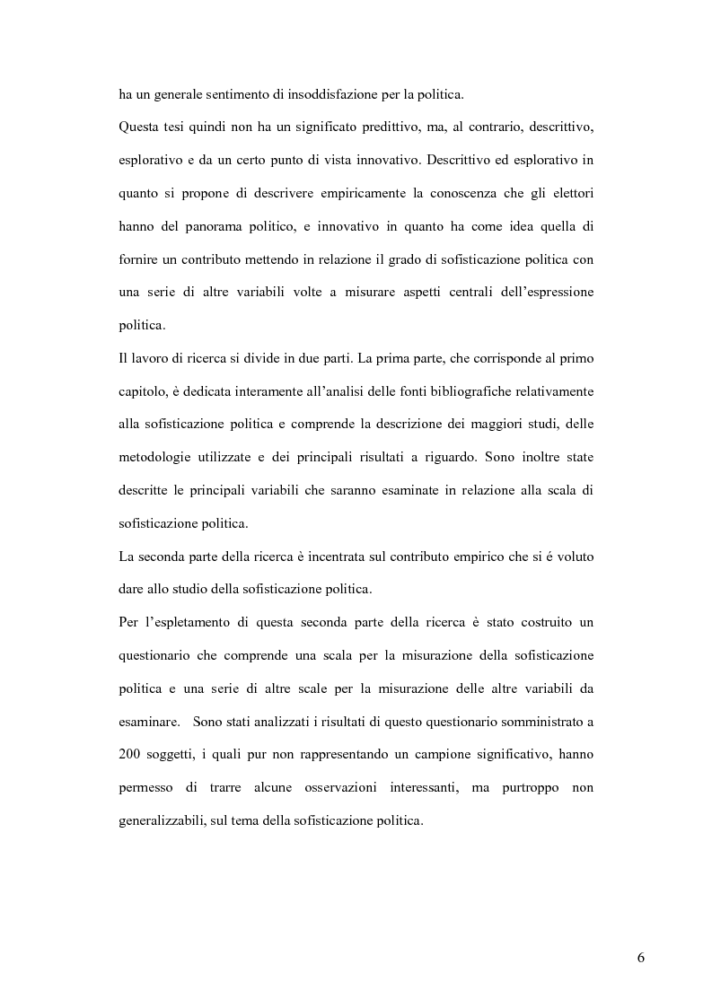 Anteprima della tesi: La sofisticazione politica: un contributo empirico, Pagina 3