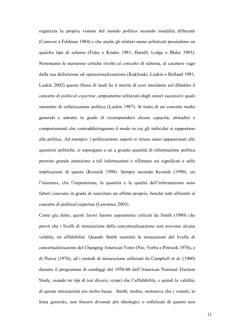 Anteprima della tesi: La sofisticazione politica: un contributo empirico, Pagina 8