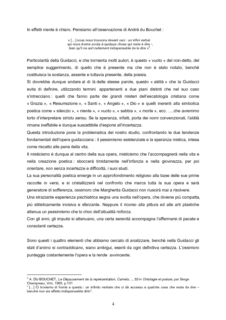 Anteprima della tesi: Speranza mistica e pessimismo esistenziale nell'opera di Margherita Guidacci, Pagina 3