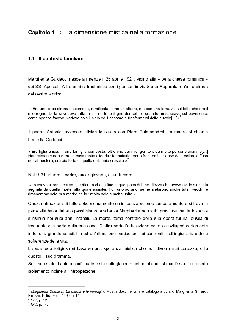 Anteprima della tesi: Speranza mistica e pessimismo esistenziale nell'opera di Margherita Guidacci, Pagina 4