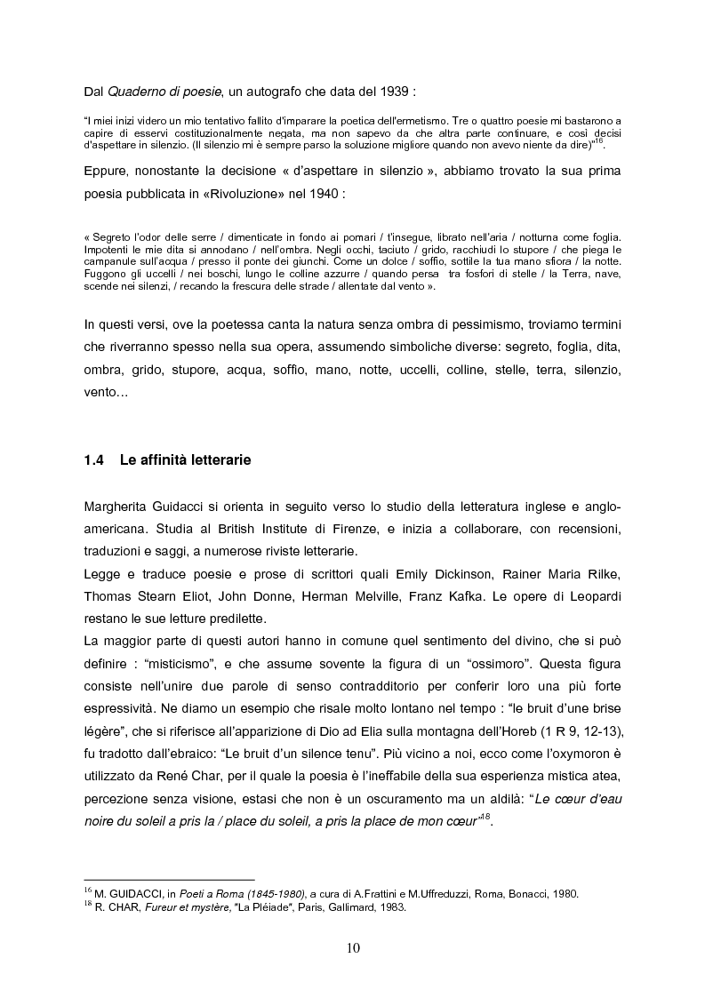 Anteprima della tesi: Speranza mistica e pessimismo esistenziale nell'opera di Margherita Guidacci, Pagina 9
