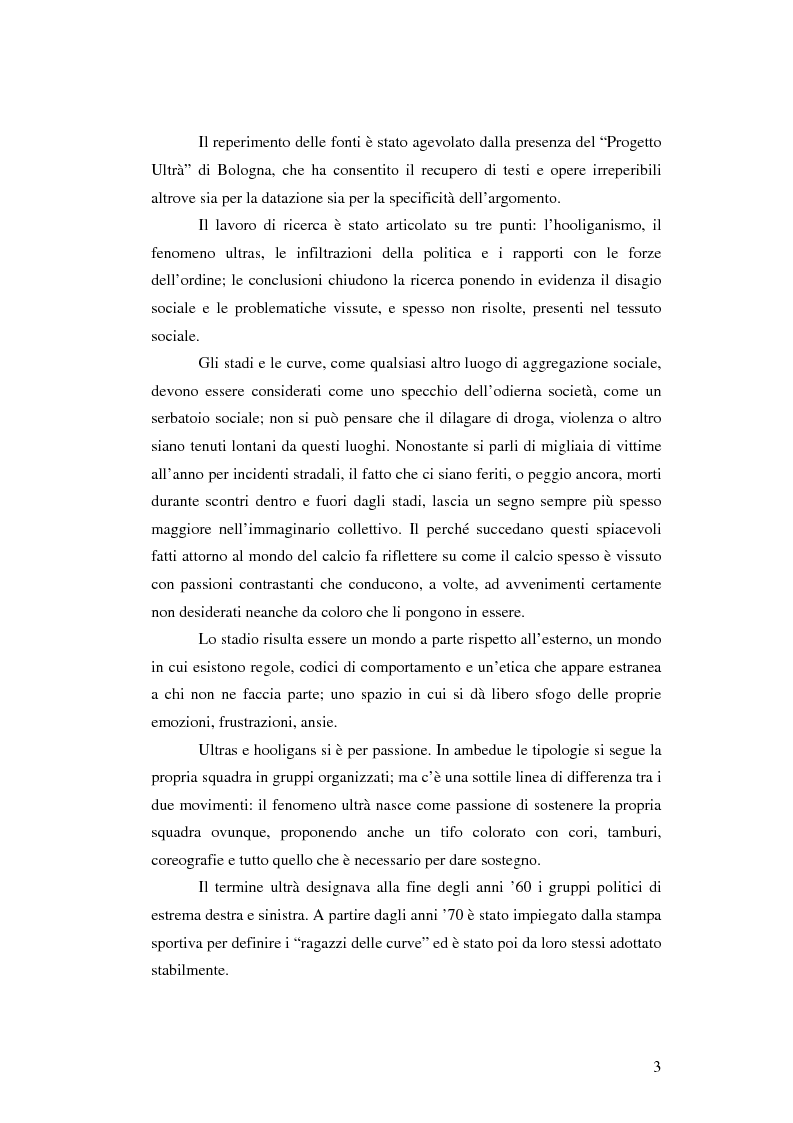 Anteprima della tesi: Il fenomeno Hooligans in Inghilterra e il fenomeno Ultras in Italia, Pagina 2