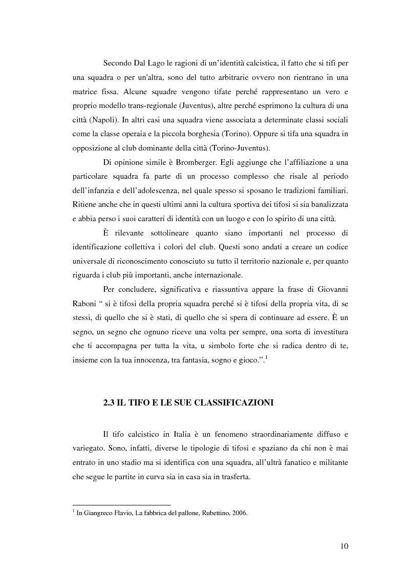 Anteprima della tesi: La comunicazione al servizio del nuovo ruolo imprenditoriale delle società professionistiche di calcio. Il caso del Bologna F.C. 1909., Pagina 10