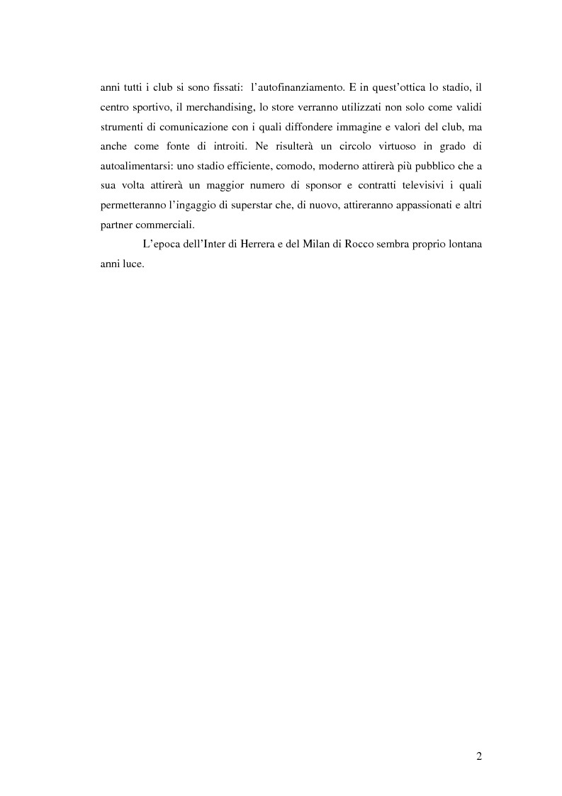 Anteprima della tesi: La comunicazione al servizio del nuovo ruolo imprenditoriale delle società professionistiche di calcio. Il caso del Bologna F.C. 1909., Pagina 2