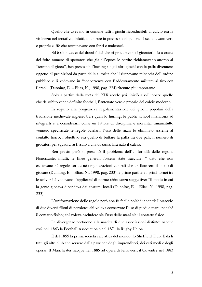 Anteprima della tesi: La comunicazione al servizio del nuovo ruolo imprenditoriale delle società professionistiche di calcio. Il caso del Bologna F.C. 1909., Pagina 5
