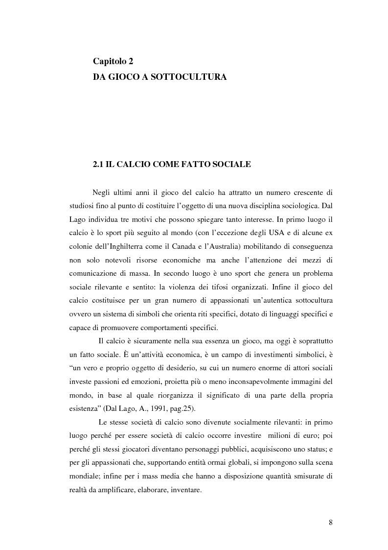 Anteprima della tesi: La comunicazione al servizio del nuovo ruolo imprenditoriale delle società professionistiche di calcio. Il caso del Bologna F.C. 1909., Pagina 8