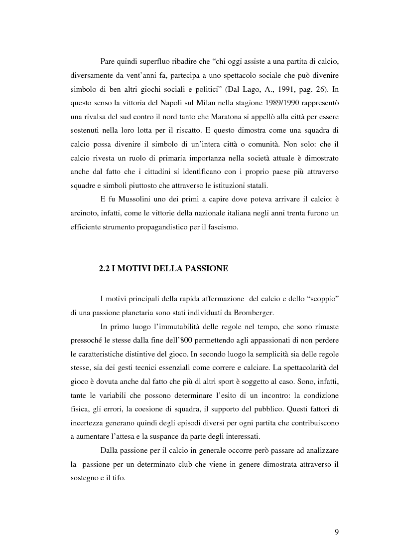 Anteprima della tesi: La comunicazione al servizio del nuovo ruolo imprenditoriale delle società professionistiche di calcio. Il caso del Bologna F.C. 1909., Pagina 9