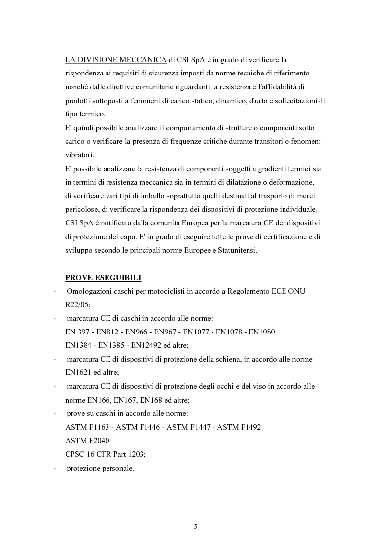 Anteprima della tesi: Analisi del sistema testing & omologazione caschi per motoveicoli stradali, Pagina 5