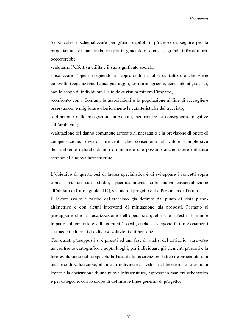 Anteprima della tesi: Nuove strade nel paesaggio - Studi di inserimento paesaggistico della circonvallazione di Carmagnola, Pagina 2