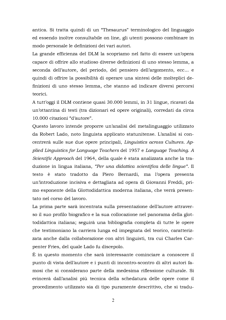 Anteprima della tesi: Il metalinguaggio di Robert Lado, Pagina 2