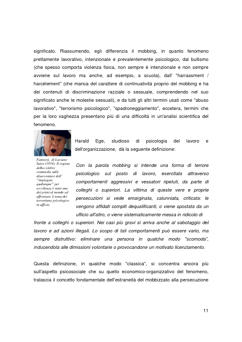 Anteprima della tesi: Il mobbing nell'era del precariato - Le cause di una pratica apparentemente improduttiva e i suoi collegamenti con il nuovo mondo del lavoro, Pagina 9