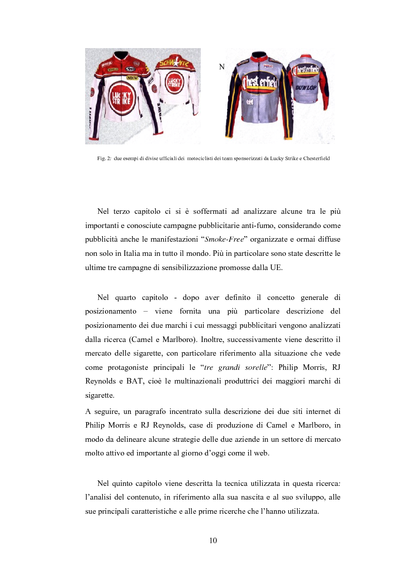 Anteprima della tesi: Analisi della comunicazione pubblicitaria delle sigarette: due marchi a confronto, Pagina 6