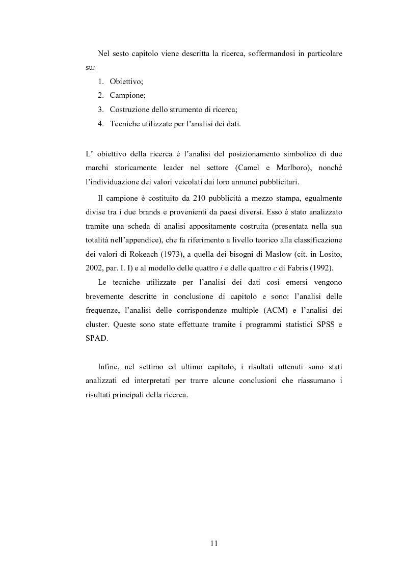 Anteprima della tesi: Analisi della comunicazione pubblicitaria delle sigarette: due marchi a confronto, Pagina 7