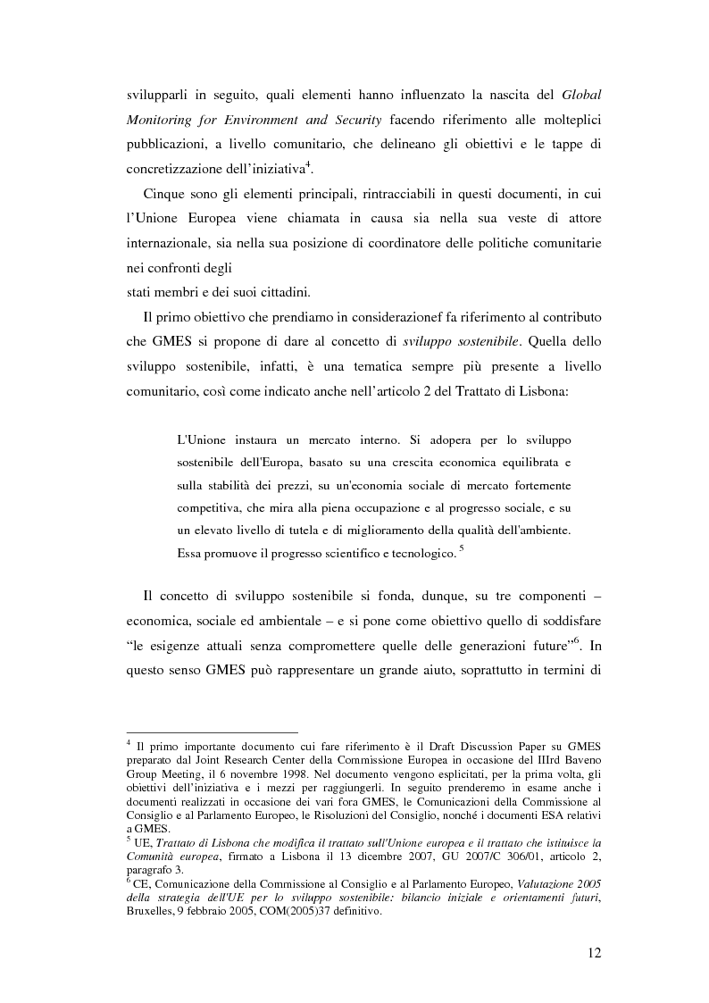 Anteprima della tesi: L'iniziativa Global Monitoring for Environment and Security (GMES), Pagina 7