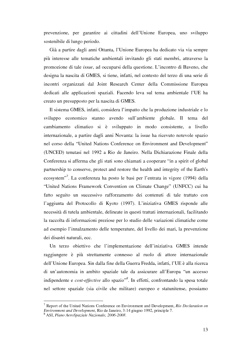 Anteprima della tesi: L'iniziativa Global Monitoring for Environment and Security (GMES), Pagina 8