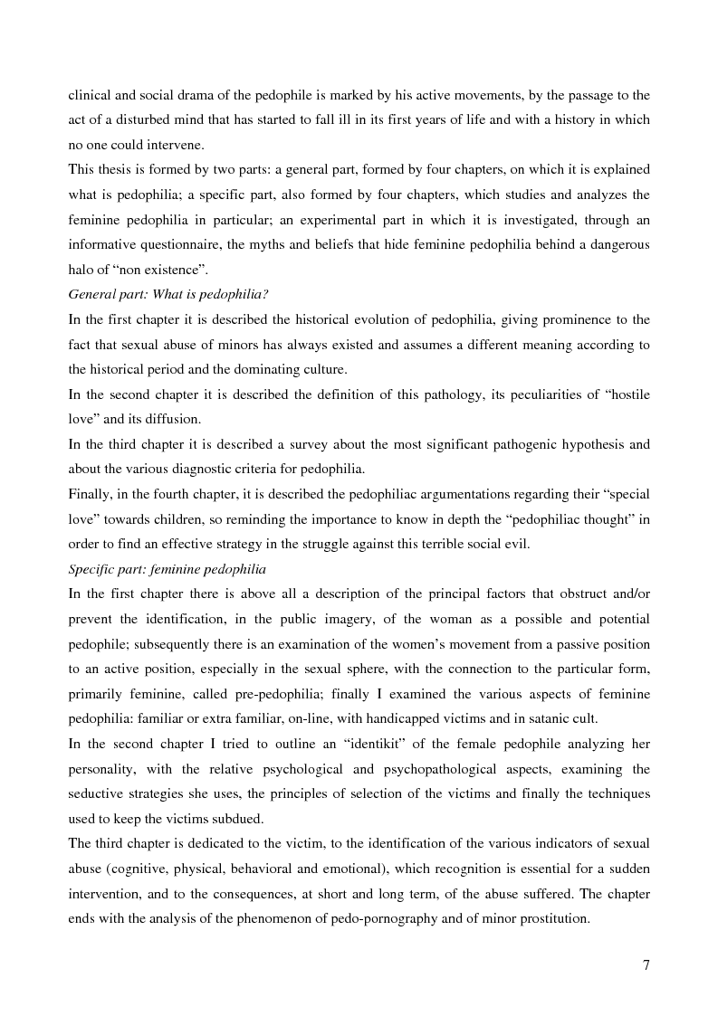 Anteprima della tesi: Feminine pedophilia, Pagina 2