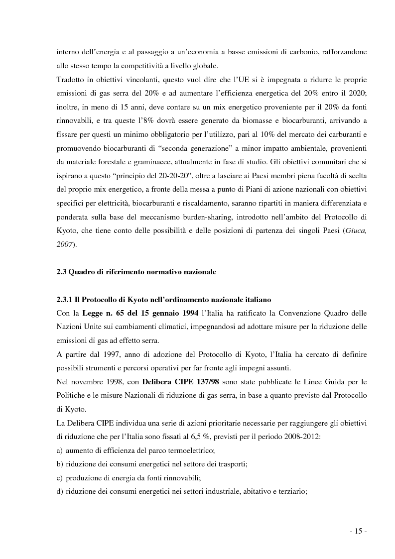 Anteprima della tesi: Analisi e valutazione delle tecnologie energetiche nell'ambito della pianificazione energetico-ambientale della Regione Lombardia. Il caso studio Kyoto Enti Locali., Pagina 12