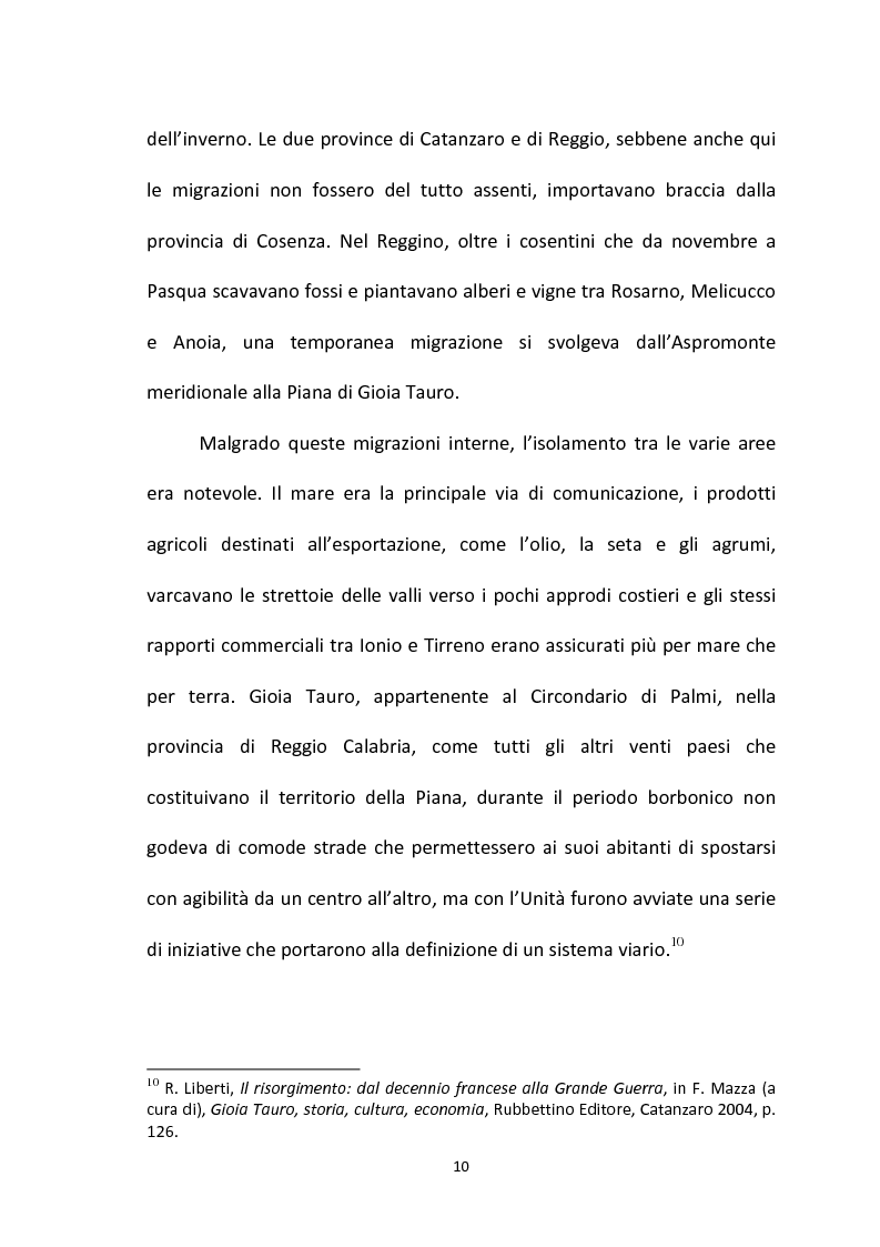 Anteprima della tesi: L'emigrazione calabrese (1880-1914): i problemi, i protagonisti, la stampa, Pagina 10