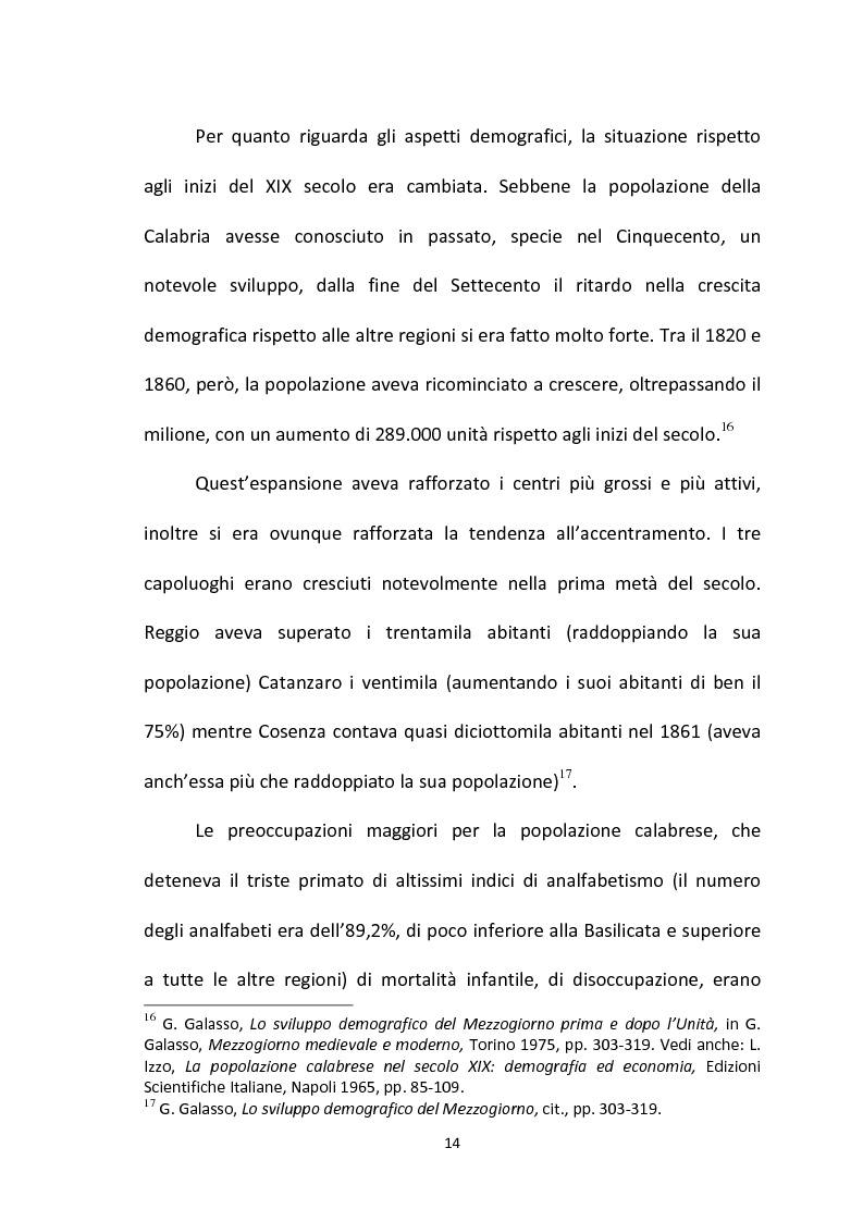 Anteprima della tesi: L'emigrazione calabrese (1880-1914): i problemi, i protagonisti, la stampa, Pagina 14