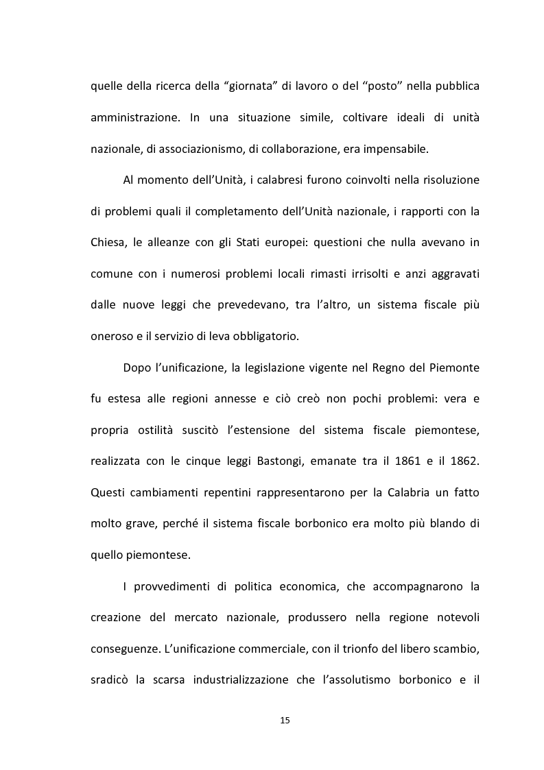 Anteprima della tesi: L'emigrazione calabrese (1880-1914): i problemi, i protagonisti, la stampa, Pagina 15