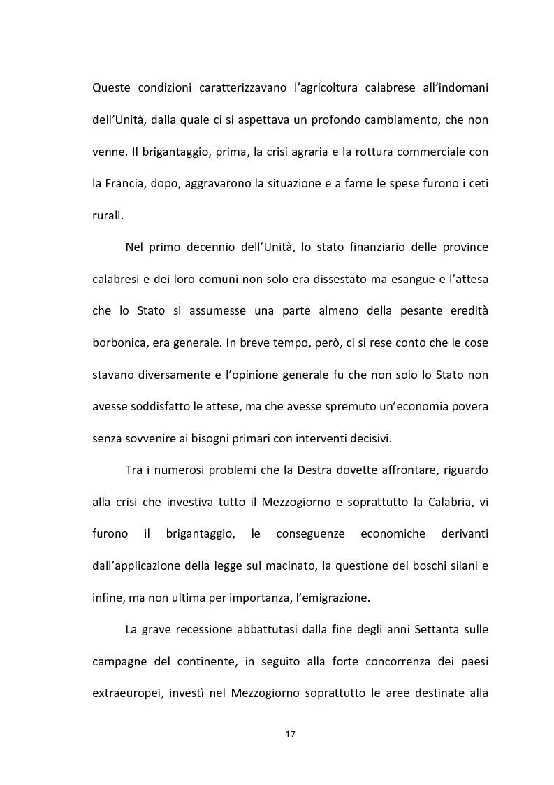 Anteprima della tesi: L'emigrazione calabrese (1880-1914): i problemi, i protagonisti, la stampa, Pagina 17