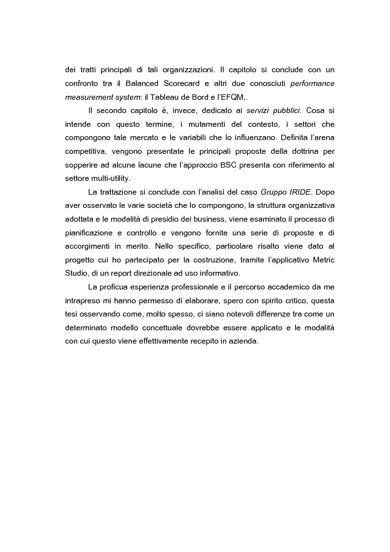 Anteprima della tesi: Pianificazione e controllo strategico nelle aziende multi-servizio: il caso Iride, Pagina 2