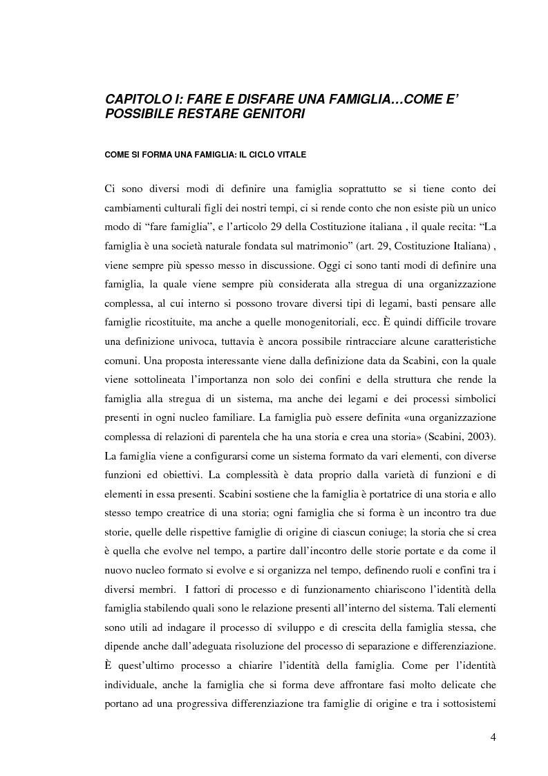 Anteprima della tesi: Figli di amori conclusi: come vivono l'esperienza del divorzio. Cosa cambia, cosa rimane, Pagina 3