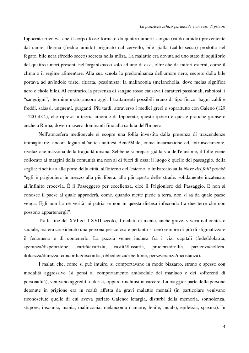 Anteprima della tesi: La posizione schizo-paranoide: un caso di psicosi, Pagina 2