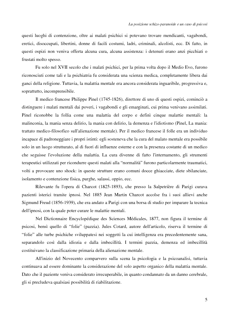 Anteprima della tesi: La posizione schizo-paranoide: un caso di psicosi, Pagina 3