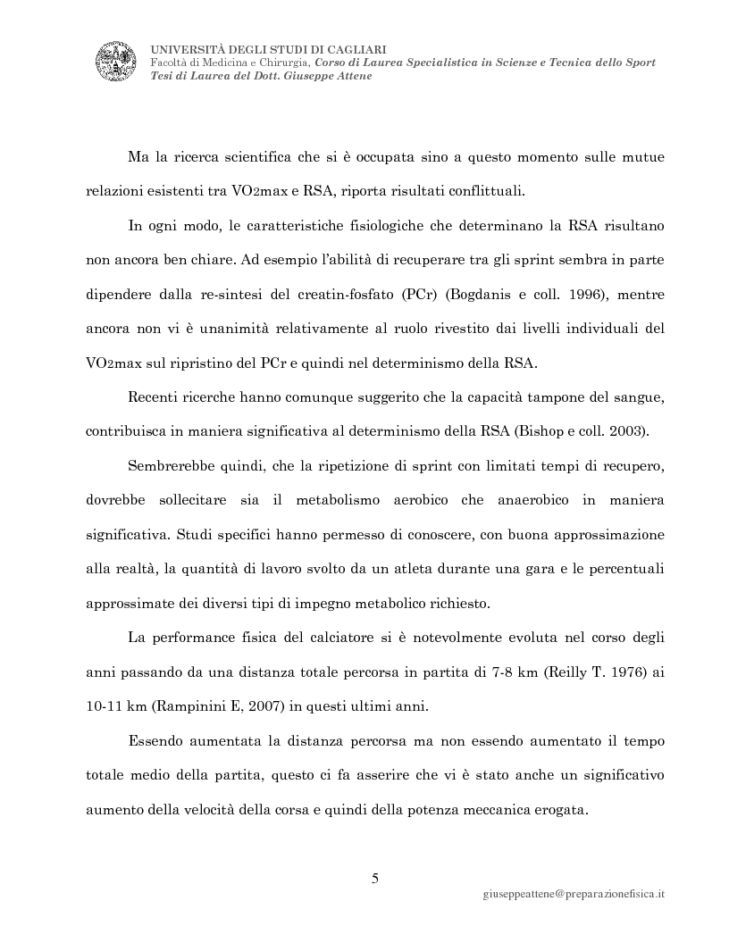 Anteprima della tesi: Studio sulle variabili metaboliche condizionanti la repeated sprint ability nei calciatori, Pagina 2