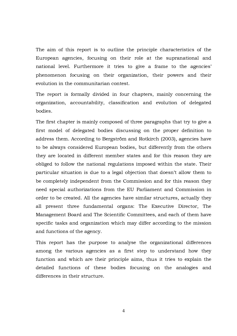Anteprima della tesi: The European Agencies: An Analysis of Their Characteristics and Evolution in the Communitarian Framework, Pagina 2