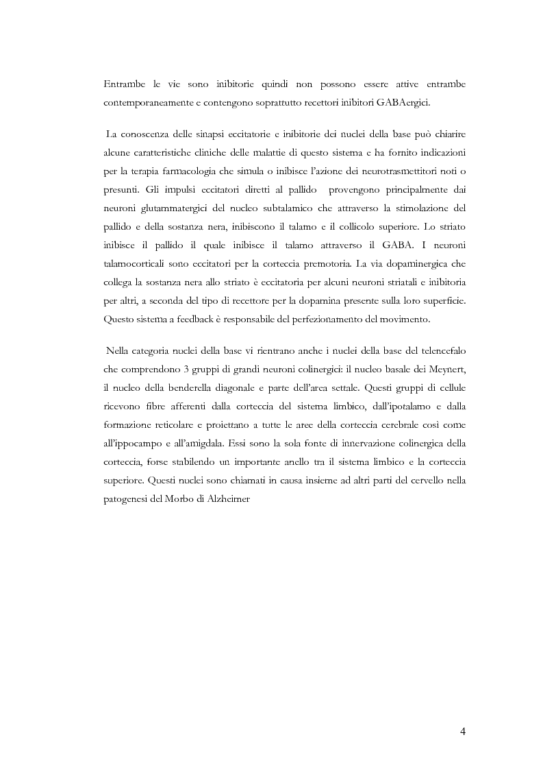 Anteprima della tesi: I nuclei della base: prospettive recenti sulla loro funzione e sul trattamento di disturbi dovuti a neurodegenerazione, Pagina 2