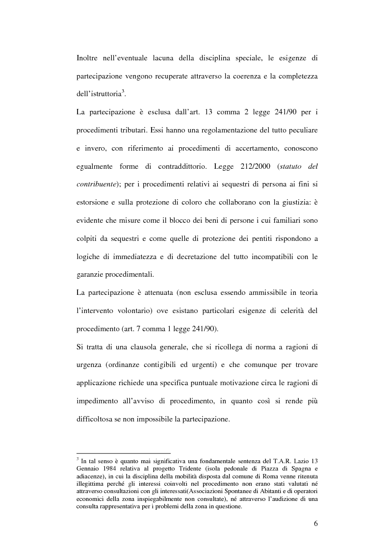 Anteprima della tesi: La partecipazione al procedimento amministrativo, Pagina 4