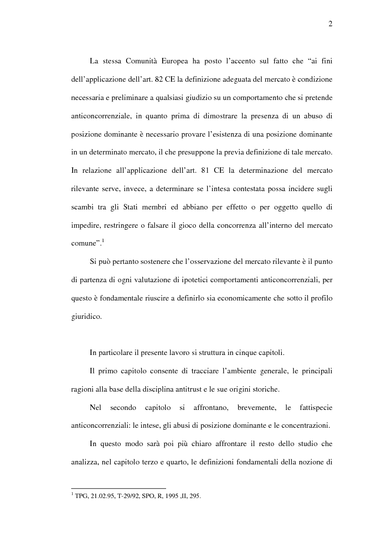 Anteprima della tesi: I mercati rilevanti tra ricostruzione economica e sindacato giurisdizionale, Pagina 2