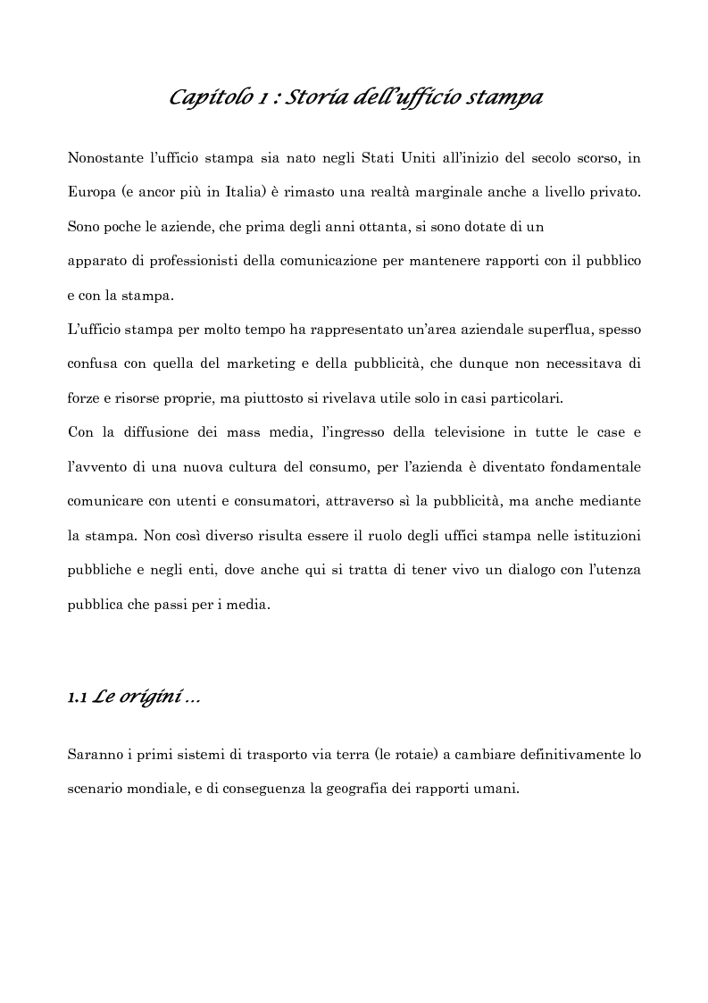 Anteprima della tesi: Informazione e uffici stampa. Tra verità e persuasione, Pagina 5