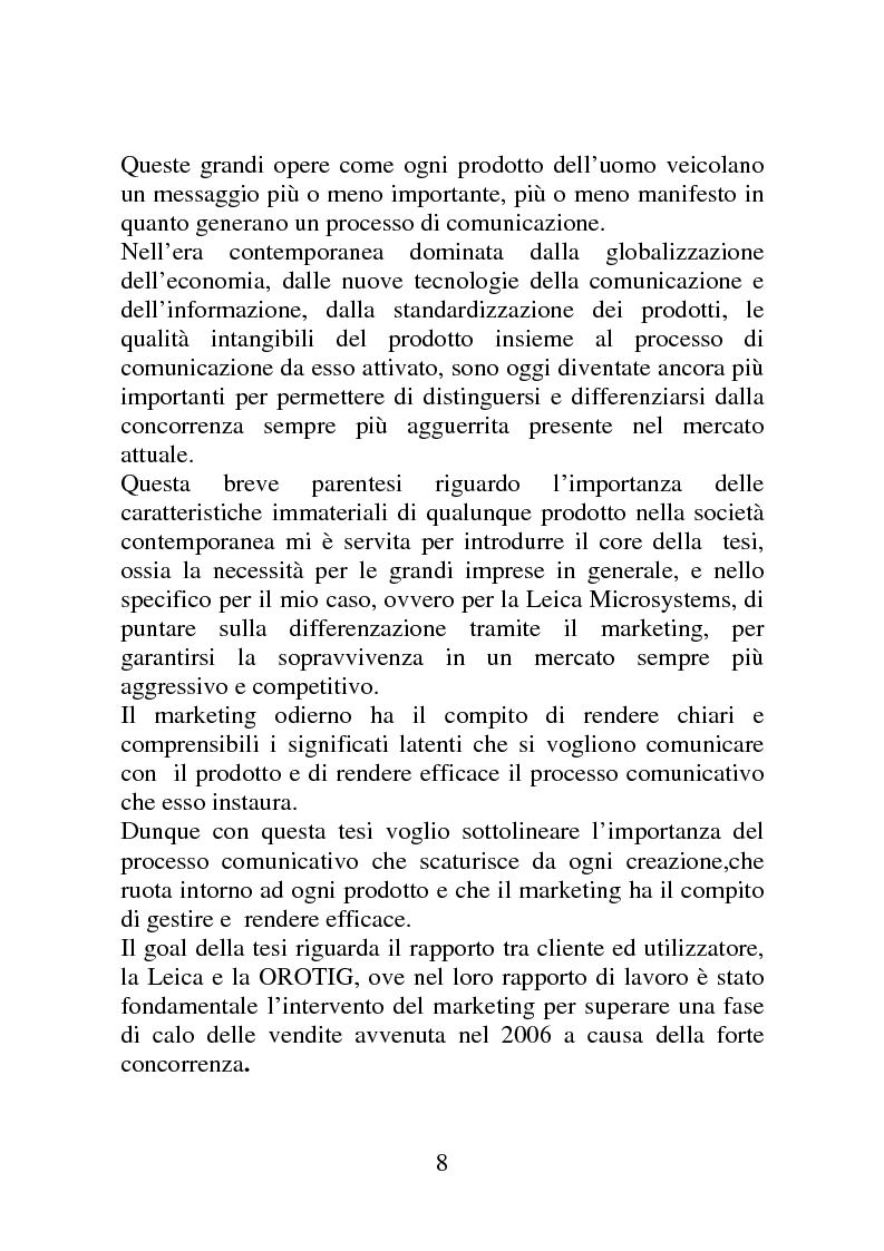 Anteprima della tesi: Marketing e comunicazione nelle imprese ad alta tecnologia. Caso: co-marketing tra Leica Microsystems e Orotig., Pagina 2