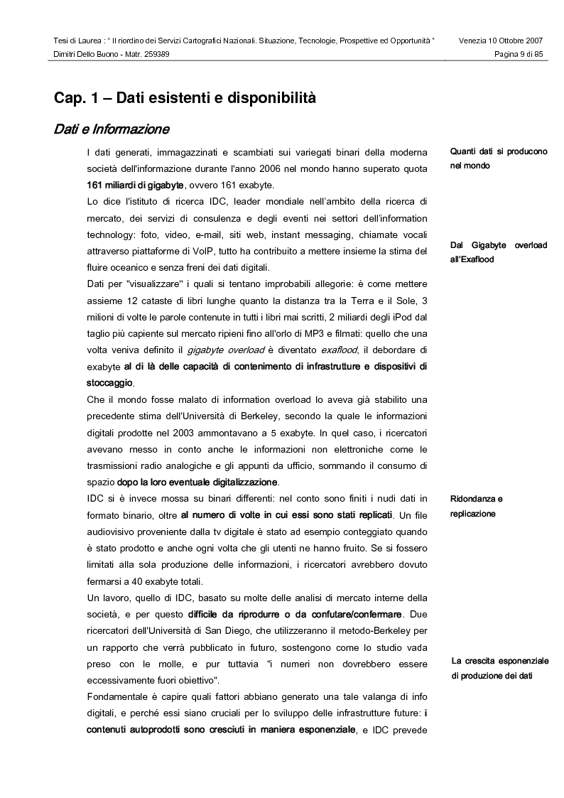 Anteprima della tesi: Il riordino dei Servizi Cartografici Nazionali. Situazione, tecnologie, prospettive ed opportunità., Pagina 7
