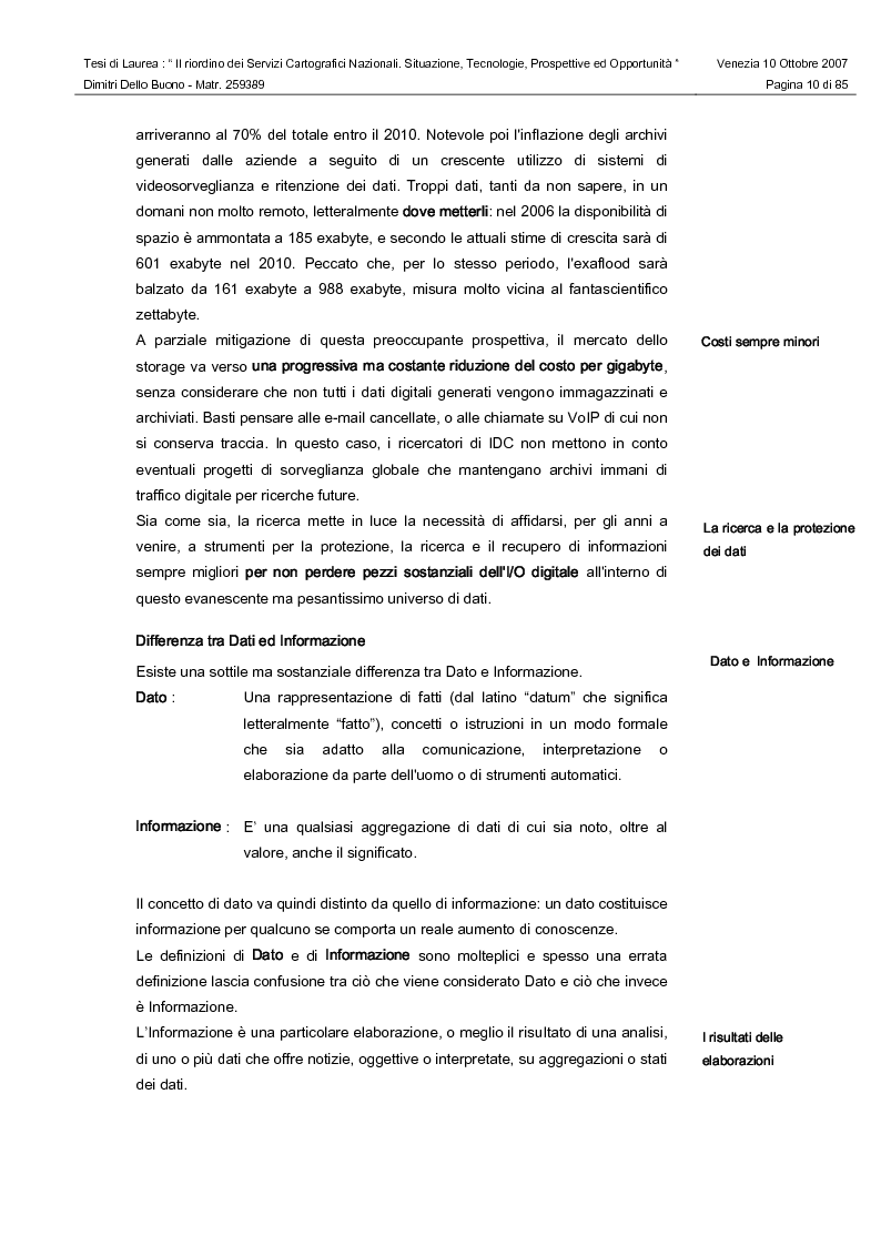 Anteprima della tesi: Il riordino dei Servizi Cartografici Nazionali. Situazione, tecnologie, prospettive ed opportunità., Pagina 8