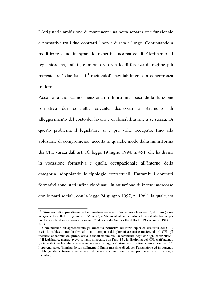 Anteprima della tesi: Contratti formativi e mercato del lavoro, Pagina 10
