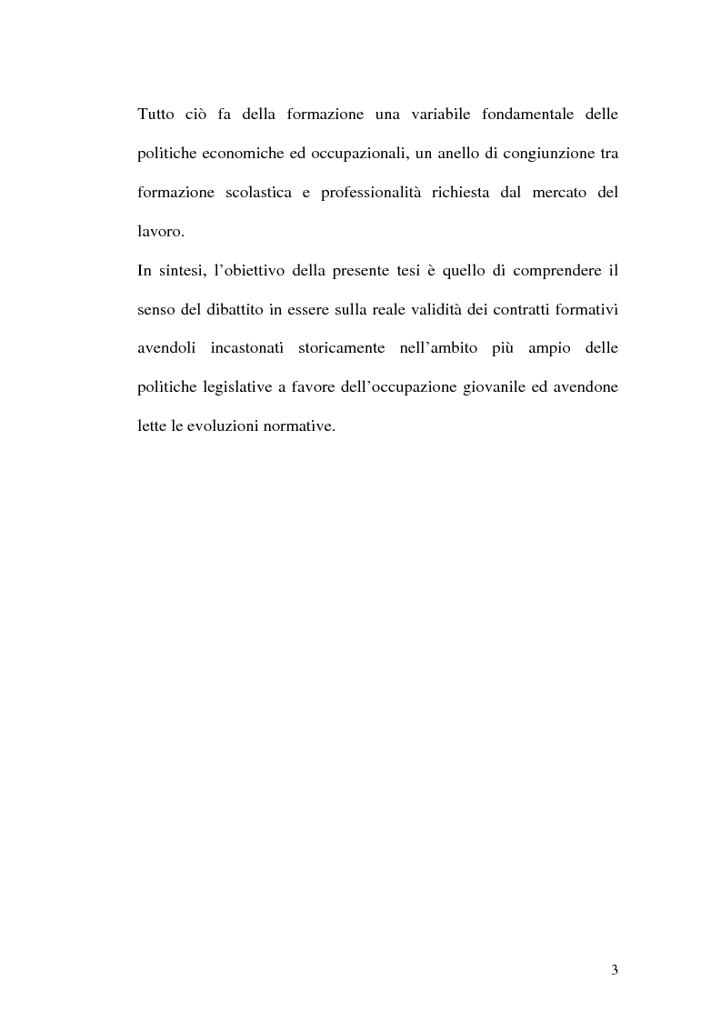 Anteprima della tesi: Contratti formativi e mercato del lavoro, Pagina 2