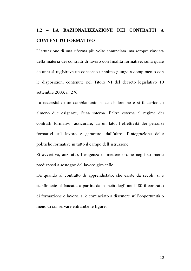 Anteprima della tesi: Contratti formativi e mercato del lavoro, Pagina 9